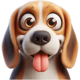 😳 dog, beagle, animal, cartoon, pet, puppy telegram sticker