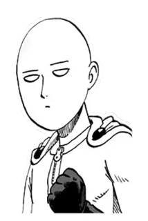 😠 Saitama One-Punch Man anime, manga, hero, bald, saitama, one punch man, fist telegram sticker