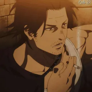🗡 Yami Sukehiro Black Clover Anime, Black Clover, Yami Sukehiro, Rokok, Merokok whatsapp sticker