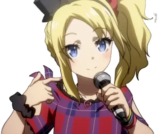 👋 Anime, Ragazza, Microfono, Idol, Personaggio telegram sticker