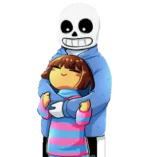 🤗 Sans Undertale Undertale, Sans, Frisk, hug, video game telegram sticker