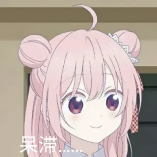 ❄️ 呆滯 Anime, Chica, Pelo rosa, Dibujos animados, Lindo telegram sticker