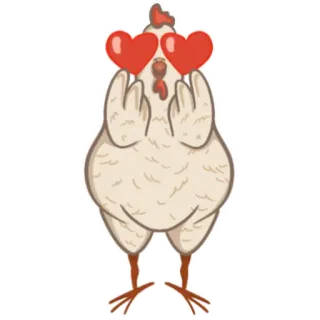 😍 frango, coração, dedo do meio, pássaro, amor, gesto telegram sticker