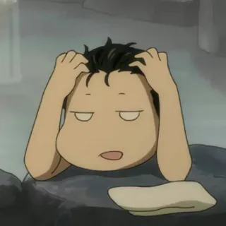 🍾 Аниме, Мультфильм, Уставший, В стрессе, Разочарован, Головная боль telegram sticker
