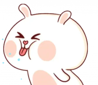😝 Hase, süß, kawaii, Emoji, Sticker, Cartoon Hase whatsapp sticker