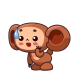 😳 Cheburashka cartoon, cute, anime, animal, sweat telegram sticker