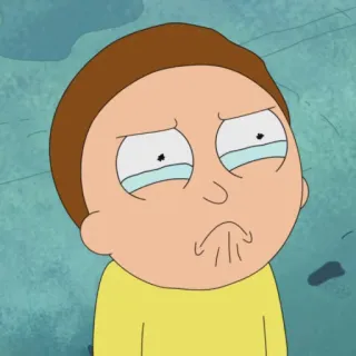 🛸 Morty Rick and Morty Cartoon, traurig, weinend, Morty Smith, Rick and Morty telegram sticker