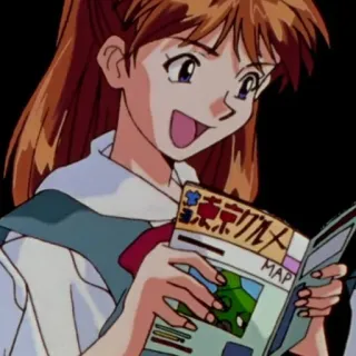 📖 Asuka Langley Soryu Neon Genesis Evangelion MAP anime, girl, character, map, evangelion telegram sticker