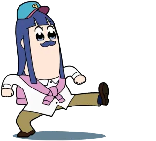 👉 anime, cartoon, character, walking, pose telegram sticker