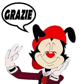 😀 GRAZIE Мультфильм, Спасибо, Итальянский, Благодарность, Вежливый telegram sticker