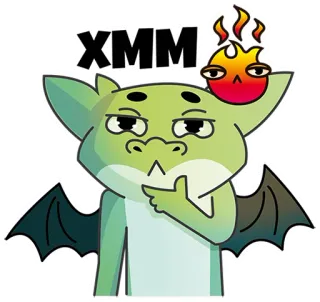 🤔 XMM monster, goblin, creature, cartoon, fantasy, demon whatsapp sticker