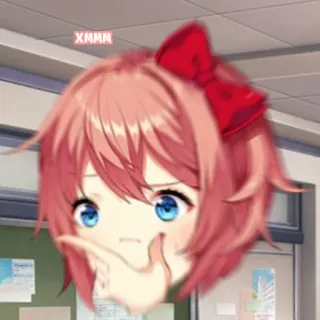 🤔 XMMM anime, cartoon, expression, thinking, sayori telegram sticker
