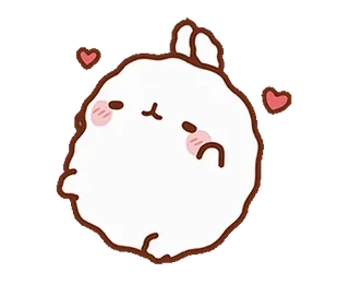 ❤️ mignon, kawaii, sticker, lapin, amour, coeurs telegram sticker