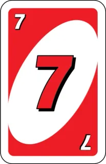 ❤️ 7 number, red, card game, uno whatsapp sticker