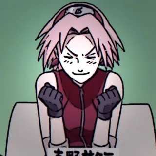 🌸 Sakura Haruno Naruto 吉野サクー Anime, Sakura, Haruno, Naruto, Fanart, Naklejka, Japoński telegram sticker