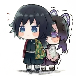 🦋 Giyu Tomioka Demon Slayer Anime, Chibi, Demon Slayer, Giyu Tomioka, Shinobu Kocho, Dibujos animados, Lindo telegram sticker