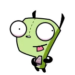 😜 GIR Invader Zim Alien, Robot, Lucu, Kartun, Hijau telegram sticker
