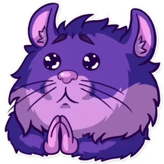 🙏 仓鼠, 可爱, 恳求, 乞求, 动物, 哺乳动物, 贴纸 telegram sticker