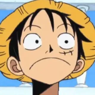 😕 Monkey D. Luffy One Piece Anime, One Piece, Monkey D. Luffy, Luffy, Chapéu de Palha, Desenho animado telegram sticker