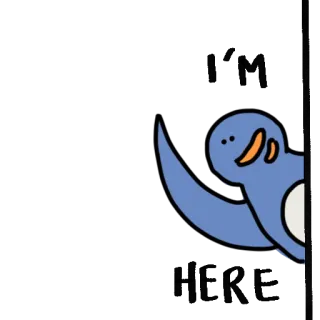 🙋‍♀️ oiseau, mignon, dessin animé, bleu, animal telegram sticker