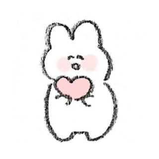 💐 うさぎ, ハート, かわいい, 動物, 愛, イラスト telegram sticker