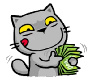 🤑 Katze, Geld, Reichtum, Gier, Cartoon telegram sticker