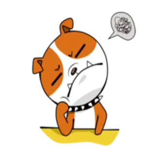 🤔 cane, cartone animato, confuso, pensando telegram sticker