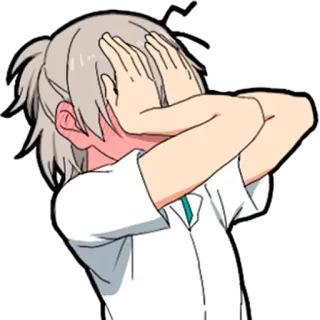 😳 Anime, Chico, avergonzado, lindo, dibujos animados, uniforme escolar telegram sticker