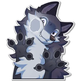 😛 หมาป่า, เฟอร์รี่, การ์ตูน, สัตว์, มานุษยรูปนิยม telegram sticker