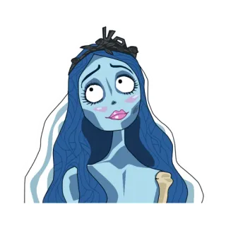 ☺️ Emily Corpse Bride 僵尸新娘, 艾米丽, 蒂姆·伯顿, 动画电影, 卡通, 新娘, 动画角色 whatsapp sticker