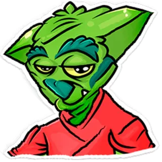 🤡 sinh vật, xanh lá, hoạt hình, quái vật, động vật, nhân vật telegram sticker