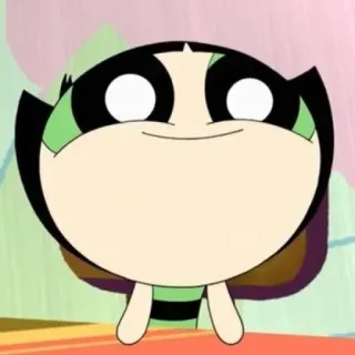 🍭 Buttercup The Powerpuff Girls Dibujos animados, Las Chicas Superpoderosas, Bellota, Cara graciosa telegram sticker