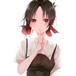 🌈 Anime, Fille, Mignon, Personnage, Doigt, Silence telegram sticker