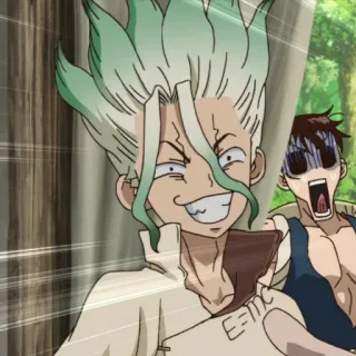 🗿 Senku Ishigami Dr. Stone E=mc anime, Dr. Stone, Senku, science, formula, humor telegram sticker