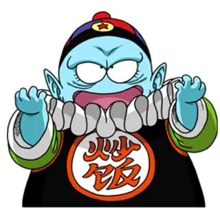 😠 炒饭 character, animation, asian, blue, cartoon telegram sticker