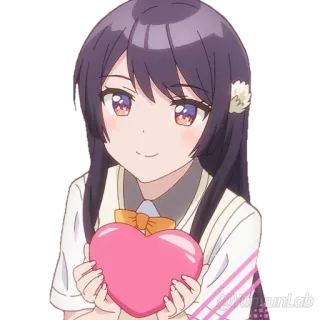 ❤️ unLab Anime, Kartun, Karakter, Hati, Lucu, Gadis telegram sticker