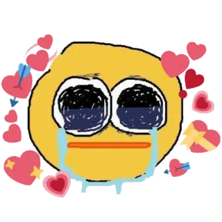 🥰 Emoji, Chorando, Corações, Amor, Triste telegram sticker