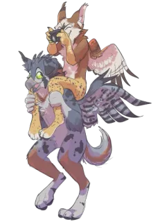 📸 furry, anthropomorphic, animals, owl, canine, fantasy, cute telegram sticker