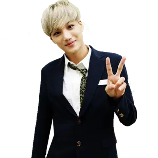 ✌️ persona, uomo, completo, segno di pace, coreano whatsapp sticker