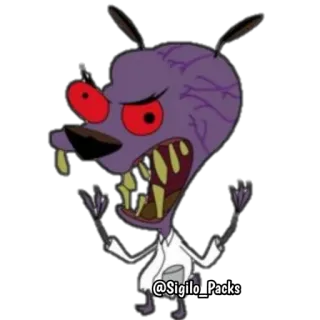 👿 Courage Courage the Cowardly Dog @Sigilo_Packs собака, испуганный, мультфильм, Кураж трусливый пёс, Кураж, стикер telegram sticker