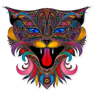 😻 cat, psychedelic, abstract, colorful, sticker, artwork telegram sticker