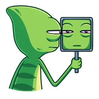 😐 Người ngoài hành tinh, Biểu tượng cảm xúc, Màu xanh lá cây, Biểu cảm, Khuôn mặt whatsapp sticker