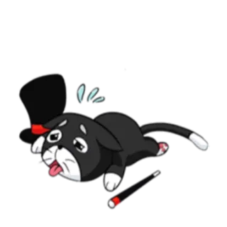 😵 animal, cão, desenho animado, cansado, exausto, fofo telegram sticker