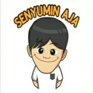🕴 SENYUMIN AJA улыбка, оптимистичный, счастливый, мультфильм, позитивный telegram sticker