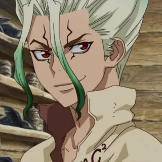 🔬 Ishigami Senku Dr. Stone Аниме, Доктор Стоун, Сенку, Наука, Ученый whatsapp sticker