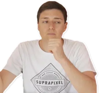 🤔 SUPRAPIXEL homem, pensando, suaprapixel, pessoa, masculino, casual, ponderando whatsapp sticker