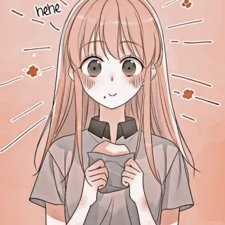 🦔 hehe dziewczyna anime, słodkie, kreskówka, manga, kawaii, szczęśliwy telegram sticker