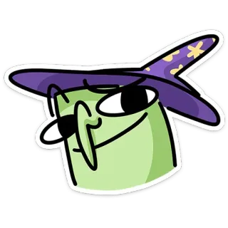 😏 พ่อมด, การ์ตูน, เวทมนตร์, แปลกประหลาด, หมวก, ตัวละคร, ตลก telegram sticker