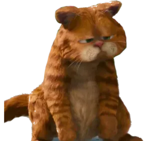 😞 Garfield cat, cartoon, orange, Garfield, lazy, comic strip telegram sticker
