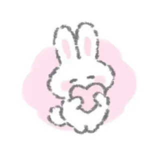 💓 зайчик, кролик, сердце, любовь, милый, животное whatsapp sticker